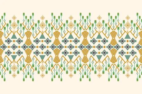 Geometric ethnic pattern seamless design for background ,Tribal geometri Stock Illustration