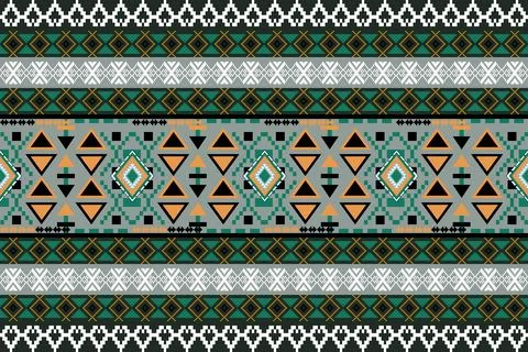 Geometric ethnic pattern seamless design for background ,Tribal geometric Stock Illustration
