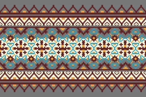 Geometric ethnic pattern seamless design for background ,Tribal geometric イラスト素材