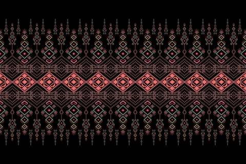 Geometric ethnic pattern seamless design for background ,Tribal geometric 스톡 일러스트