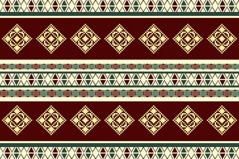 Geometric ethnic pattern seamless design for background ,Tribal geometric 스톡 일러스트
