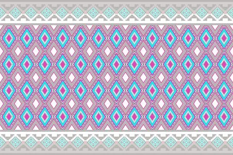 Geometric ethnic pattern seamless design for background ,Tribal geometric Stock Illustration