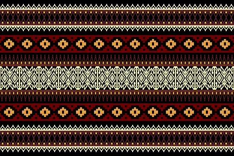 Geometric ethnic pattern seamless design for background ,Tribal geometric Stock Illustration