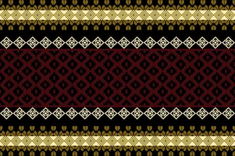 Geometric ethnic pattern seamless design for background ,Tribal geometric Stock Illustration