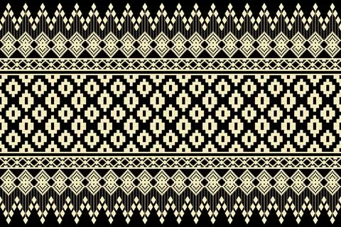 Geometric ethnic pattern seamless design for background ,Tribal geometric Stock Illustration