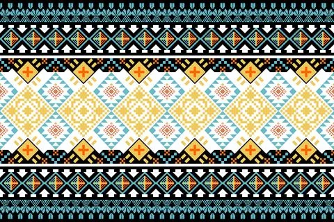 Geometric ethnic pattern seamless design for background ,Tribal geometric 스톡 일러스트