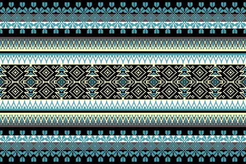 Geometric ethnic pattern seamless design for background ,Tribal geometric Stock Illustration