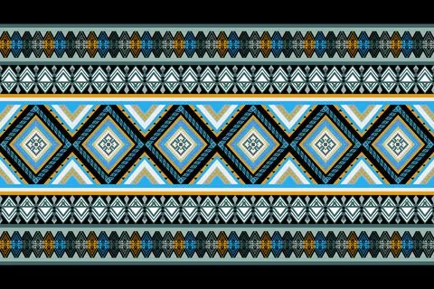 Geometric ethnic pattern seamless design for background ,Tribal geometric Stock Illustration