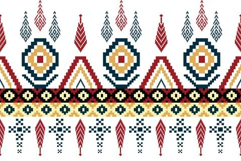 Geometric ethnic pattern seamless design for background ,Tribal geometric 스톡 일러스트