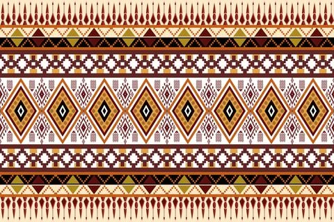 Geometric ethnic pattern seamless design for background ,Tribal geometric Stock Illustration