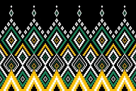 Geometric ethnic pattern seamless design for background ,Tribal geometric Stock Illustration