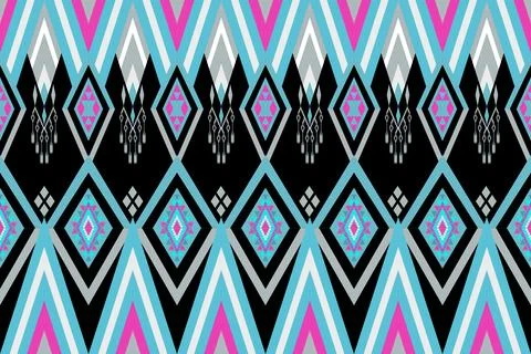 Geometric ethnic pattern seamless design for background ,Tribal geometric Stock Illustration