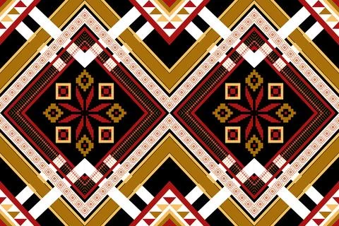 Geometric ethnic pattern seamless design for background ,Tribal geometric 스톡 일러스트