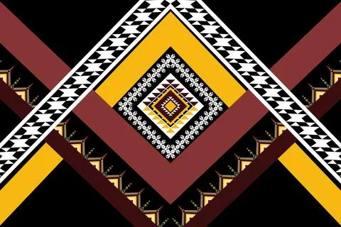 Geometric ethnic pattern seamless design for background ,Tribal geometric Stock Illustration