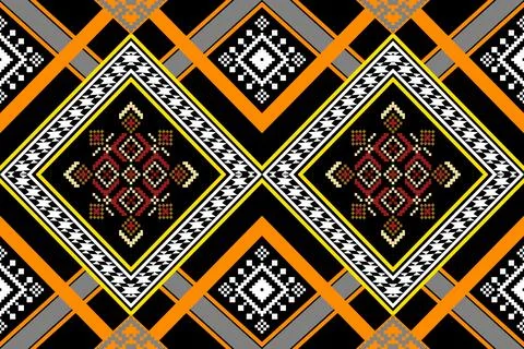 Geometric ethnic pattern seamless design for background ,Tribal geometric 스톡 일러스트
