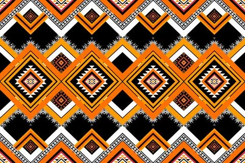 Geometric ethnic pattern seamless design for background ,Tribal geometric Stock Illustration