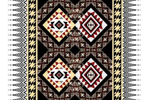 Geometric ethnic pattern seamless design for background ,Tribal geometric Stock Illustration