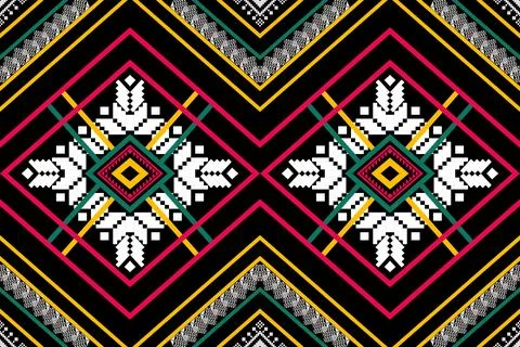 Geometric ethnic pattern seamless design for background ,Tribal geometric イラスト素材