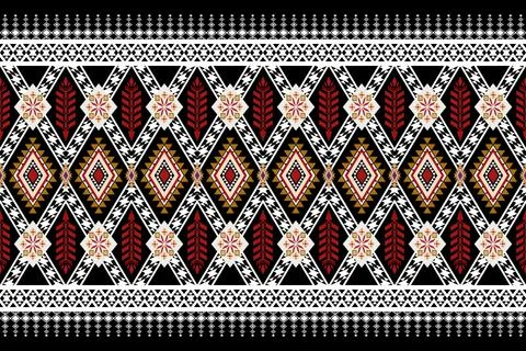 Geometric ethnic pattern seamless design for background ,Tribal geometric Stock Illustration