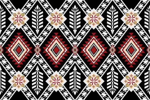 Geometric ethnic pattern seamless design for background ,Tribal geometric 스톡 일러스트