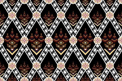 Geometric ethnic pattern seamless design for background ,Tribal geometric Stock Illustration