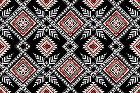 Geometric ethnic pattern seamless design for background ,Tribal geometric Stock Illustration