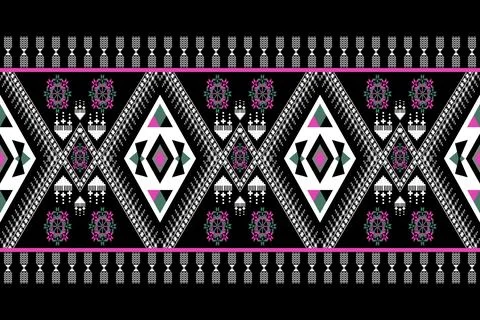 Geometric ethnic pattern seamless design for background ,Tribal geometric Stock Illustration