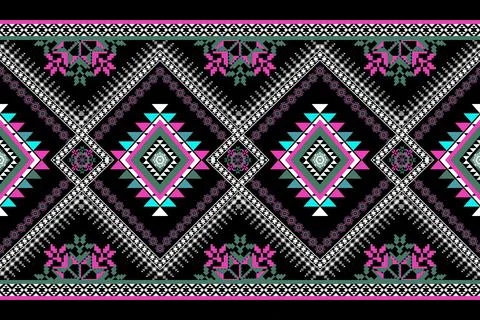 Geometric ethnic pattern seamless design for background ,Tribal geometric 스톡 일러스트
