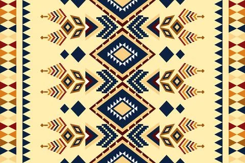 Geometric ethnic pattern seamless design for background ,Tribal geometric Stock Illustration