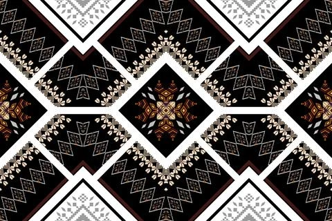 Geometric ethnic pattern seamless design for background ,Tribal geometric Stock Illustration