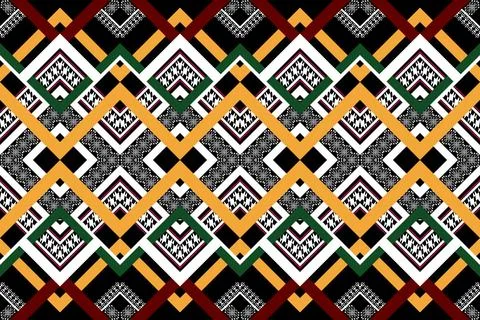 Geometric ethnic pattern seamless design for background ,Tribal geometric Stock Illustration