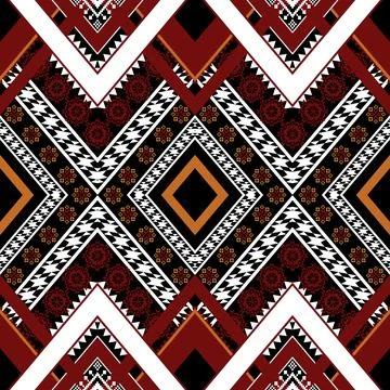 Geometric ethnic pattern seamless design for background ,Tribal geometric Stock Illustration