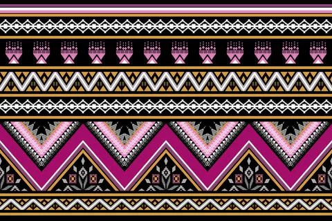 Geometric ethnic pattern seamless design for background ,Tribal geometric イラスト素材