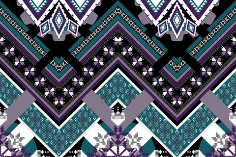 Geometric ethnic pattern seamless design for background ,Tribal geometric Stock Illustration