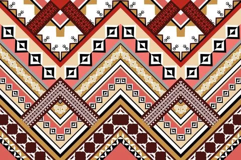Geometric ethnic pattern seamless design for background ,Tribal geometric 스톡 일러스트