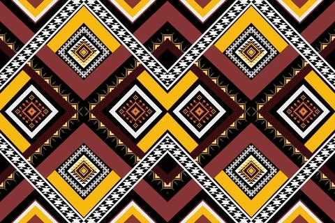 Geometric ethnic pattern seamless design for background ,Tribal geometric Stock Illustration