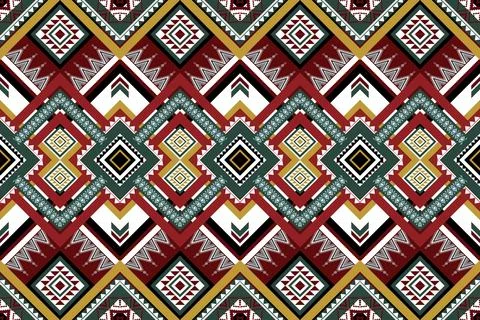 Geometric ethnic pattern seamless design for background ,Tribal geometric 스톡 일러스트