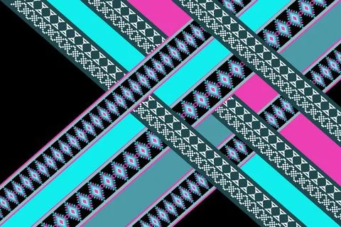 Geometric ethnic pattern seamless design for background ,Tribal geometric 스톡 일러스트
