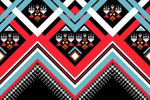 Geometric ethnic pattern seamless design for background ,Tribal geometric 스톡 일러스트
