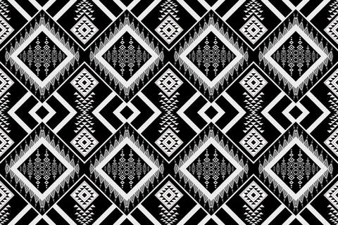 Geometric ethnic pattern seamless design for background ,Tribal geometric Stock Illustration