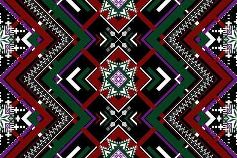 Geometric ethnic pattern seamless design for background ,Tribal geometric 스톡 일러스트