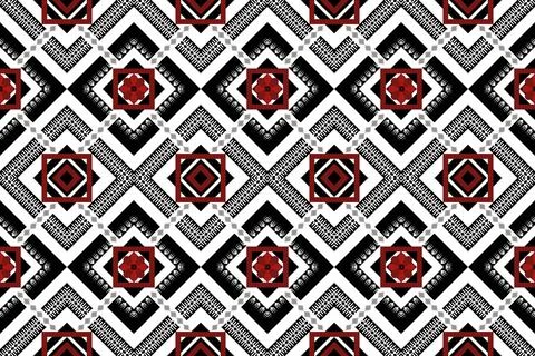 Geometric ethnic pattern seamless design for background ,Tribal geometric Stock Illustration