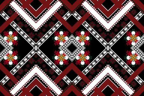 Geometric ethnic pattern seamless design for background ,Tribal geometric Stock Illustration