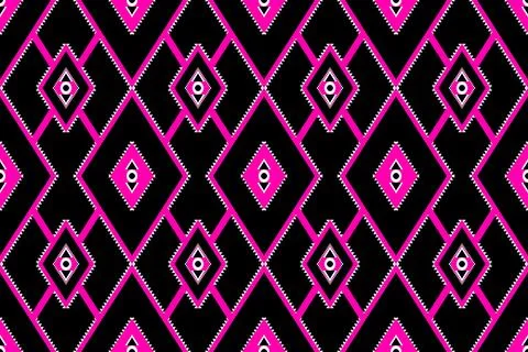 Geometric ethnic pattern seamless design for background ,Tribal geometric Stock Illustration