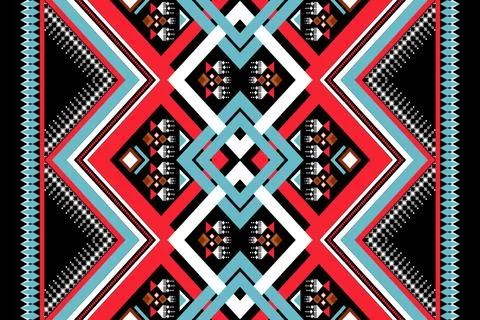 Geometric ethnic pattern seamless design for background ,Tribal geometric 스톡 일러스트