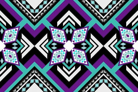 Geometric ethnic pattern seamless design for background ,Tribal geometric Stock Illustration
