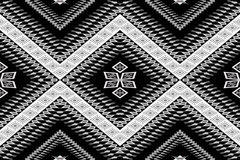 Geometric ethnic pattern seamless design for background ,Tribal geometric Stock Illustration