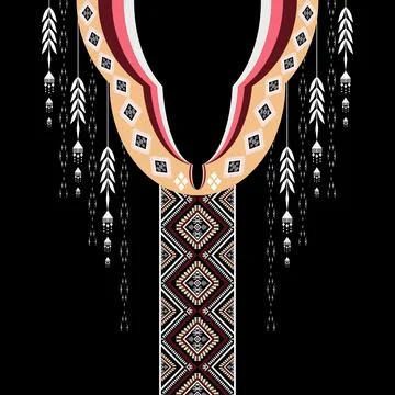Geometric ethnic pattern seamless design for background ,Tribal geometric Stock Illustration