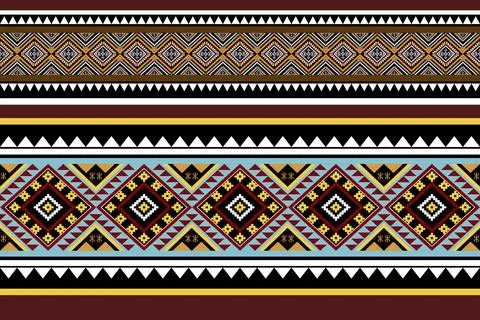 Geometric ethnic pattern seamless design for background ,Tribal geometric Stock Illustration