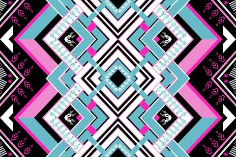 Geometric ethnic pattern seamless design for background ,Tribal geometric Stock Illustration